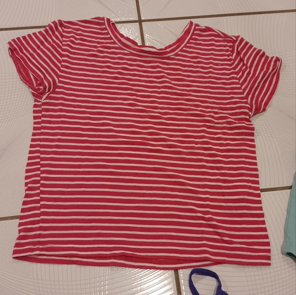 $4 Add-on Pink Striped Tee - Size XS (Youth) - Picture 1 of 3